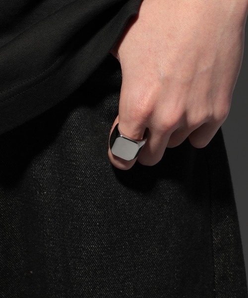 リングセット Fusion 18 kt white gold centre ring with blue sapphire | Georg Jensen