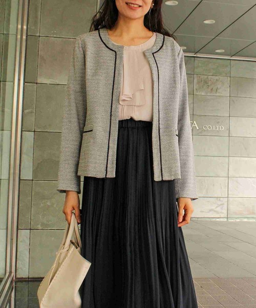 fleur by mint breeze(フルールバイミントブリーズ)の「【L~6L 大きいサイズ】【セレモニー】 ジョーゼット フリルタイ ブラウス(シャツ/ブラウス・レディース・ピンク/オフホワイト・5L/6L/LL/3L/4L/L)」の13枚目の写真