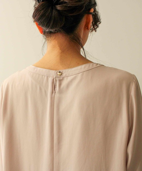 fleur by mint breeze(フルールバイミントブリーズ)の「【L~6L 大きいサイズ】【セレモニー】 ジョーゼット フリルタイ ブラウス(シャツ/ブラウス・レディース・ピンク/オフホワイト・5L/6L/LL/3L/4L/L)」の16枚目の写真