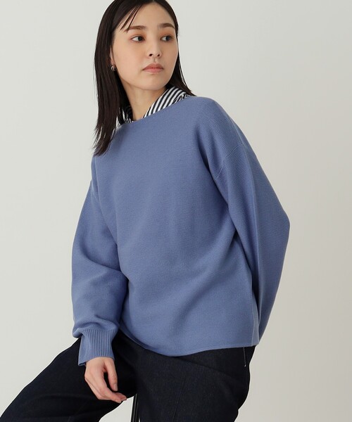 THE SHOP TK (ザ ショップ ティーケー )の「◆【アンチピリング/洗濯機洗い可】美人ガーターニット(ニット/セーター・レディース・ブルー系その他/オフホワイト/イエロー系その他/オレンジ系/ホワイト系5・14/11/13/12)」の3枚目の写真