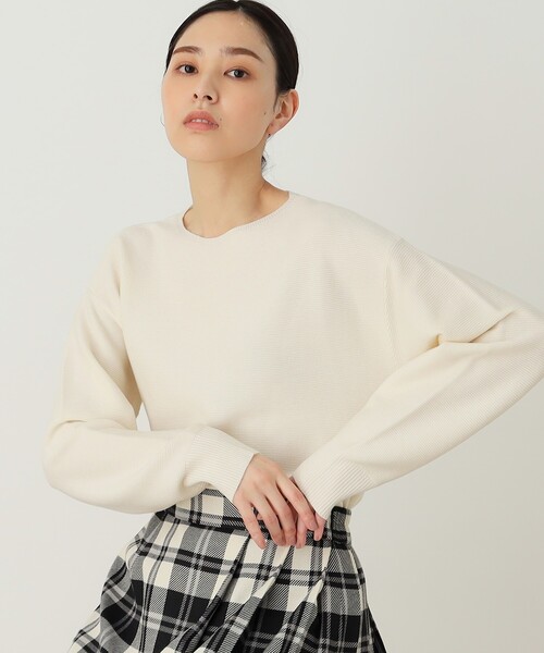 THE SHOP TK (ザ ショップ ティーケー )の「◆【アンチピリング/洗濯機洗い可】美人ガーターニット(ニット/セーター・レディース・ブルー系その他/オフホワイト/イエロー系その他/オレンジ系/ホワイト系5・14/11/13/12)」の1枚目の写真