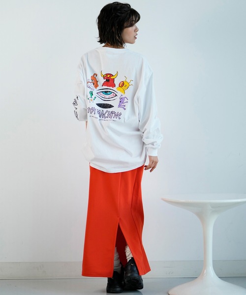TOY MACHINE(トイ マシーン)の「【ムラサキスポーツ限定】TOY MACHINE/トイマシーン ロゴロンT 長袖 バックプリント ビックシルエット オーバーサイズ MTMPLT9(Tシャツ/カットソー・レディース・ホワイト/ブラック・M/L)」の7枚目の写真
