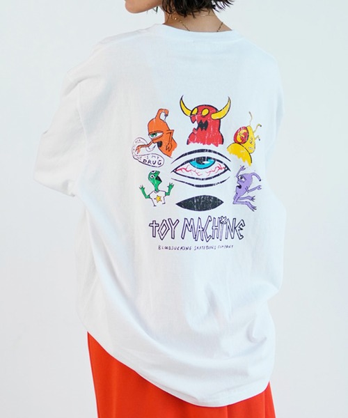 TOY MACHINE(トイ マシーン)の「【ムラサキスポーツ限定】TOY MACHINE/トイマシーン ロゴロンT 長袖 バックプリント ビックシルエット オーバーサイズ MTMPLT9(Tシャツ/カットソー・レディース・ホワイト/ブラック・M/L)」の10枚目の写真