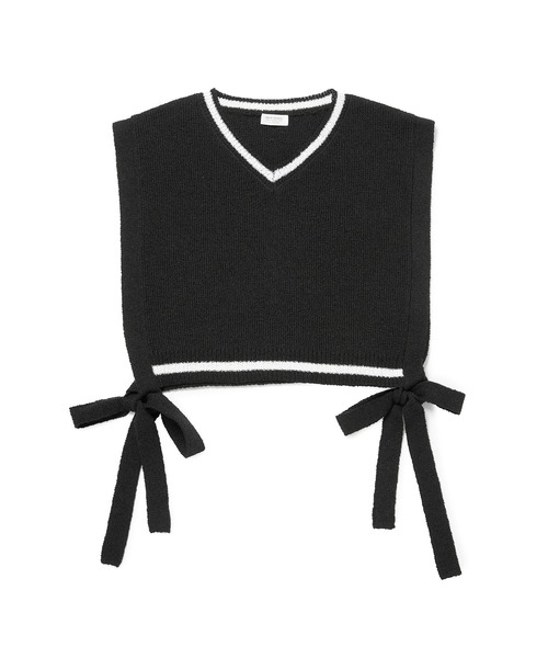 ROPE' PICNIC（ロペピクニック）の「ブークレーライン入りサイドリボンレイヤードベスト（ベスト・レディース・キナリ/ブラック/ベージュ系その他・FREE）」の4枚目の写真