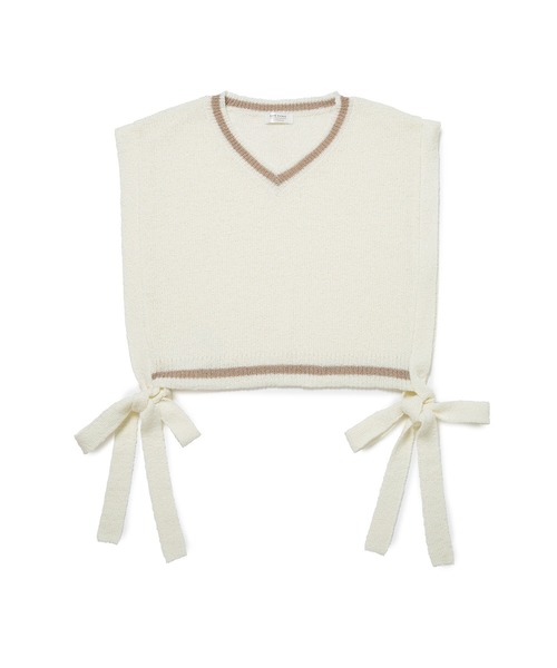 ROPE' PICNIC（ロペピクニック）の「ブークレーライン入りサイドリボンレイヤードベスト（ベスト・レディース・キナリ/ブラック/ベージュ系その他・FREE）」の5枚目の写真