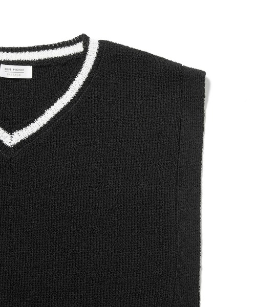 ROPE' PICNIC（ロペピクニック）の「ブークレーライン入りサイドリボンレイヤードベスト（ベスト・レディース・キナリ/ブラック/ベージュ系その他・FREE）」の9枚目の写真
