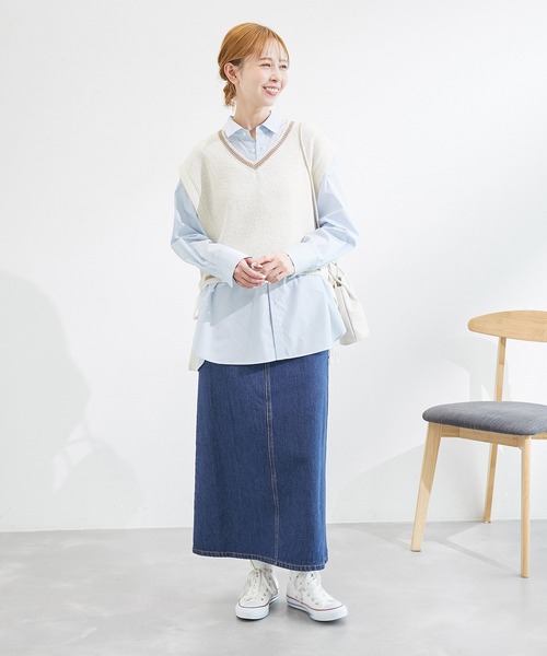 ROPE' PICNIC（ロペピクニック）の「ブークレーライン入りサイドリボンレイヤードベスト（ベスト・レディース・キナリ/ブラック/ベージュ系その他・FREE）」の19枚目の写真