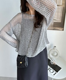 GeeRA | 透かし編みメッシュニットプルオーバー(ニット/セーター)