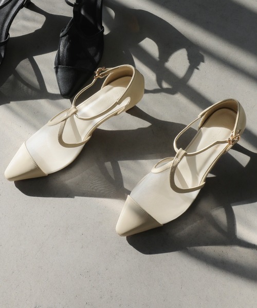 select MOCA（セレクトモカ）の「メッシュセパレートパンプス（パンプス・レディース・ライトベージュ/ブラック・LARGE/MEDIUM/SMALL）」の2枚目の写真