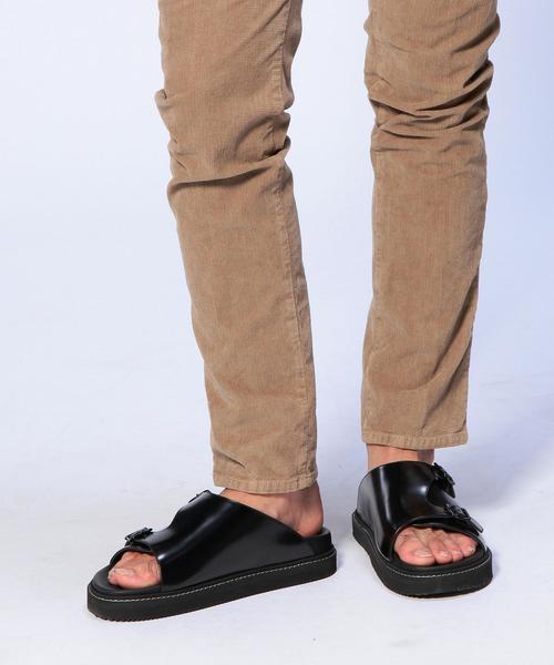 UNITEDARROWS　　レザーサンダル レザーライク クロス サンダル