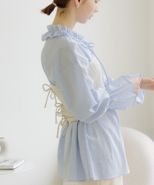 flower（フラワー）の「ブライトリブビスチェ（チューブトップ・レディース・グレー/ホワイト・FREE）」の3枚目の写真