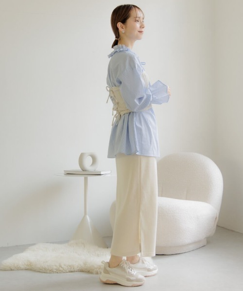 flower（フラワー）の「ブライトリブビスチェ（チューブトップ・レディース・グレー/ホワイト・FREE）」の6枚目の写真