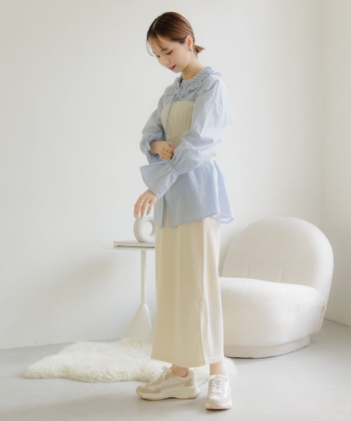 flower（フラワー）の「ブライトリブビスチェ（チューブトップ・レディース・グレー/ホワイト・FREE）」の7枚目の写真