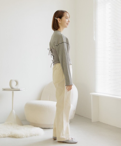 flower（フラワー）の「ブライトリブビスチェ（チューブトップ・レディース・グレー/ホワイト・FREE）」の16枚目の写真