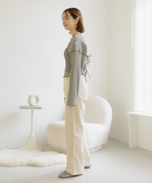 flower（フラワー）の「ブライトリブビスチェ（チューブトップ・レディース・グレー/ホワイト・FREE）」の18枚目の写真