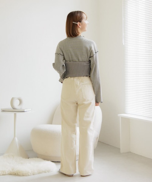 flower（フラワー）の「ブライトリブビスチェ（チューブトップ・レディース・グレー/ホワイト・FREE）」の13枚目の写真