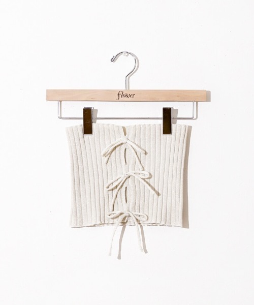 flower（フラワー）の「ブライトリブビスチェ（チューブトップ・レディース・グレー/ホワイト・FREE）」の22枚目の写真