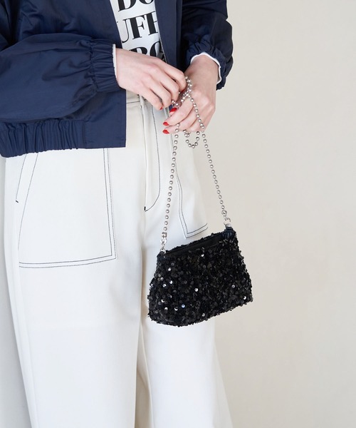 ROPE' PICNIC(ロペピクニック)の「スパンコールミニチェーンショルダーバッグ(ショルダーバッグ・レディース・グレー/ブラック・FREE)」の1枚目の写真