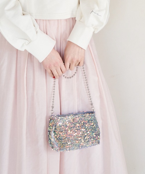 ROPE' PICNIC(ロペピクニック)の「スパンコールミニチェーンショルダーバッグ(ショルダーバッグ・レディース・グレー/ブラック・FREE)」の4枚目の写真