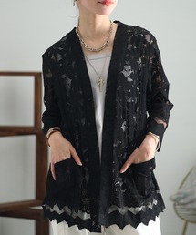 花柄レースカーディガン