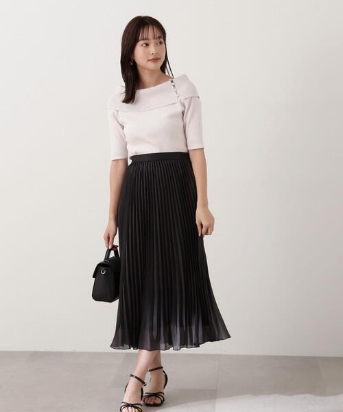 PROPORTION BODY DRESSING(プロポーションボディドレッシング)の「シアープリーツスカート / 1214120402(スカート・レディース・ブラック/ホワイト/ピンク・SMALL/MEDIUM)」の4枚目の写真