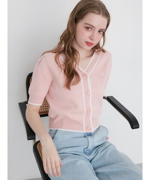 CALNAMUR(カルナムール)の「パレットロゴカーディガン(カーディガン/ボレロ・レディース・その他1/ホワイト/ピンク・FREE)」の3枚目の写真