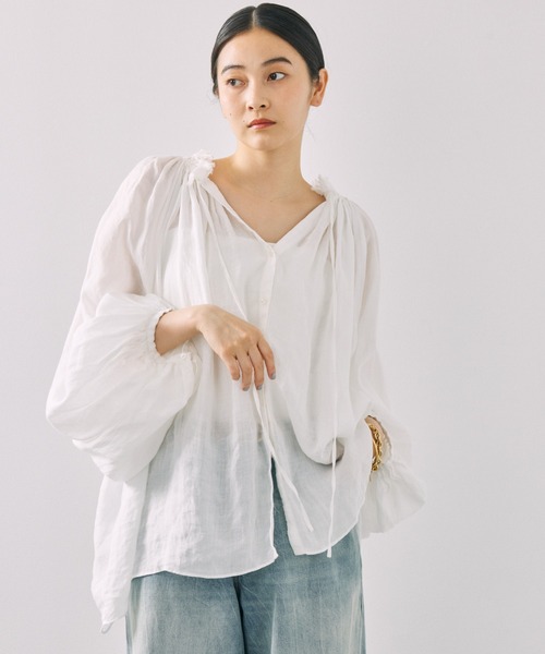 BABYLONE（バビロン）の「ギャザーボリュームブラウス（シャツ 