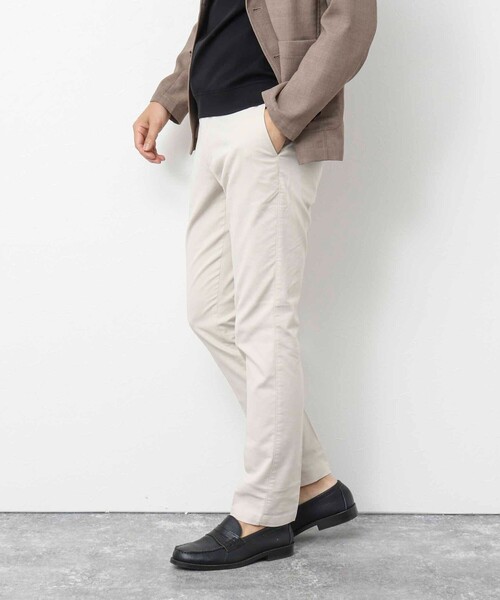 NOLLEY’S（ノーリーズ）の「《ビジカジ対応 / 吸水速乾》綿麻COOLMAX スリムフィットパンツ（チノパンツ・メンズ・キナリ/ネイビー/ベージュ/サックスブルー/オリーブ/グレー・S/M/L/XL）」の2枚目の写真