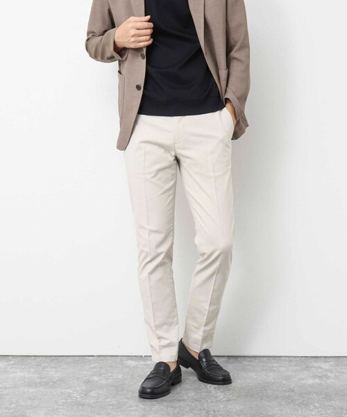 NOLLEY’S（ノーリーズ）の「《ビジカジ対応 / 吸水速乾》綿麻COOLMAX スリムフィットパンツ（チノパンツ・メンズ・キナリ/ネイビー/ベージュ/サックスブルー/オリーブ/グレー・S/M/L/XL）」の13枚目の写真