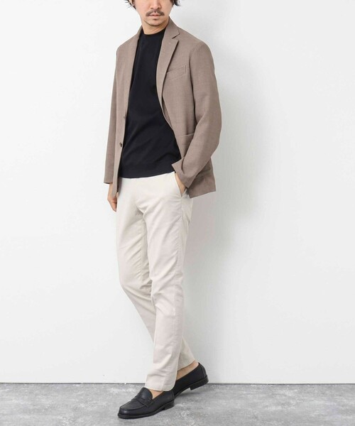 NOLLEY’S（ノーリーズ）の「《ビジカジ対応 / 吸水速乾》綿麻COOLMAX スリムフィットパンツ（チノパンツ・メンズ・キナリ/ネイビー/ベージュ/サックスブルー/オリーブ/グレー・S/M/L/XL）」の14枚目の写真