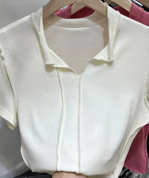 aimoha(アイモハ)の「デザイン半袖トップス (SS)(Tシャツ/カットソー・レディース・ブラック/グレー/ベージュ・SMALL/LARGE/MEDIUM)」の16枚目の写真