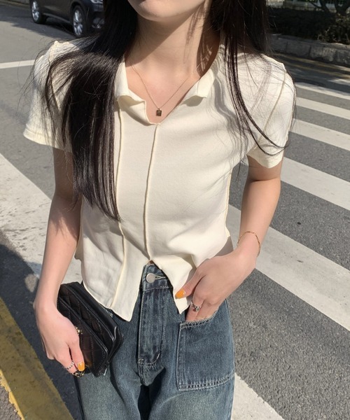aimoha(アイモハ)の「デザイン半袖トップス (SS)(Tシャツ/カットソー・レディース・ブラック/グレー/ベージュ・SMALL/LARGE/MEDIUM)」の10枚目の写真