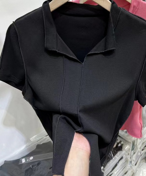 aimoha(アイモハ)の「デザイン半袖トップス (SS)(Tシャツ/カットソー・レディース・ブラック/グレー/ベージュ・SMALL/LARGE/MEDIUM)」の18枚目の写真