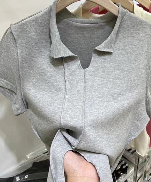 aimoha(アイモハ)の「デザイン半袖トップス (SS)(Tシャツ/カットソー・レディース・ブラック/グレー/ベージュ・SMALL/LARGE/MEDIUM)」の19枚目の写真