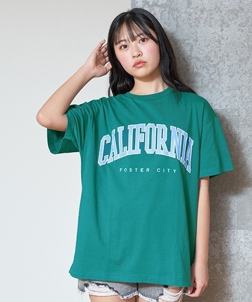 LOVETOXIC（ラブトキシック）の「【コットン100%】カレッジルーズ990半T（Tシャツ/カットソー・キッズ・ブラック/グリーン/オフホワイト/ライトグレー/サックスブルー・L/M/S）」の4枚目の写真