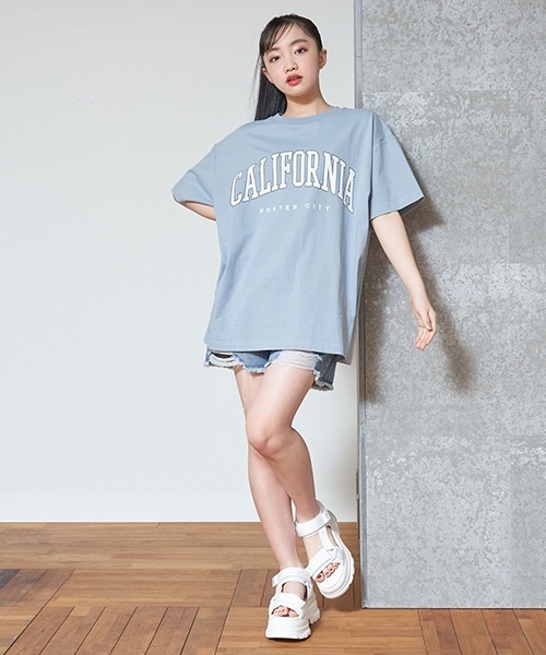 LOVETOXIC（ラブトキシック）の「【コットン100%】カレッジルーズ990半T（Tシャツ/カットソー・キッズ・ブラック/グリーン/オフホワイト/ライトグレー/サックスブルー・L/M/S）」の6枚目の写真