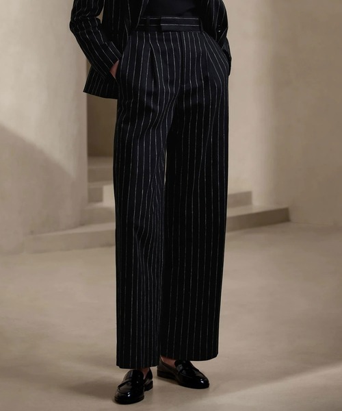 古着)90s banana 冷たい republic リネンスラックス ブラックパンツ