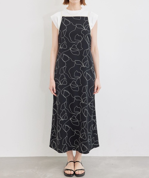 セール】線画プリントキャミソールワンピース（ワンピース