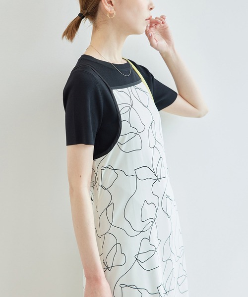 DABUWAWA 上品 プリント プリーツのキャミソールワンピース acxp3987-m-01-pl.jpg