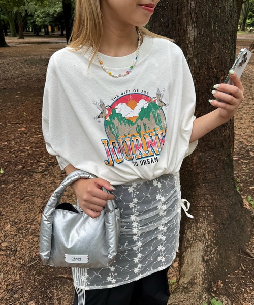 CIAOPANIC（チャオパニック）の「【ユニセックス】オーバーサイズピグメント加工Tシャツ（Tシャツ/カットソー・レディース・ブラック系その他/ブラック/ホワイト系その他/ブラック系その他2/ホワイト/ホワイト系その他2・LARGE/MEDIUM）」の3枚目の写真