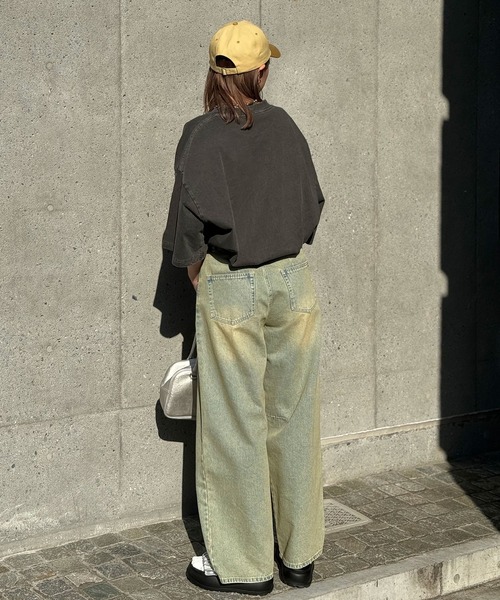 CIAOPANIC（チャオパニック）の「【ユニセックス】オーバーサイズピグメント加工Tシャツ（Tシャツ/カットソー・レディース・ブラック系その他/ブラック/ホワイト系その他/ブラック系その他2/ホワイト/ホワイト系その他2・LARGE/MEDIUM）」の12枚目の写真