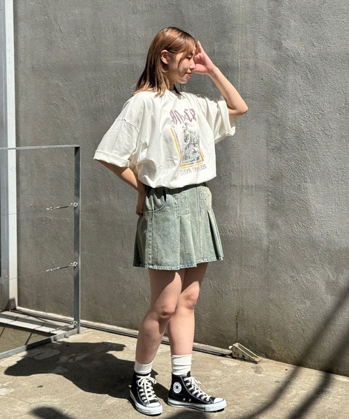 CIAOPANIC（チャオパニック）の「【ユニセックス】オーバーサイズピグメント加工Tシャツ（Tシャツ/カットソー・レディース・ブラック系その他/ブラック/ホワイト系その他/ブラック系その他2/ホワイト/ホワイト系その他2・LARGE/MEDIUM）」の18枚目の写真