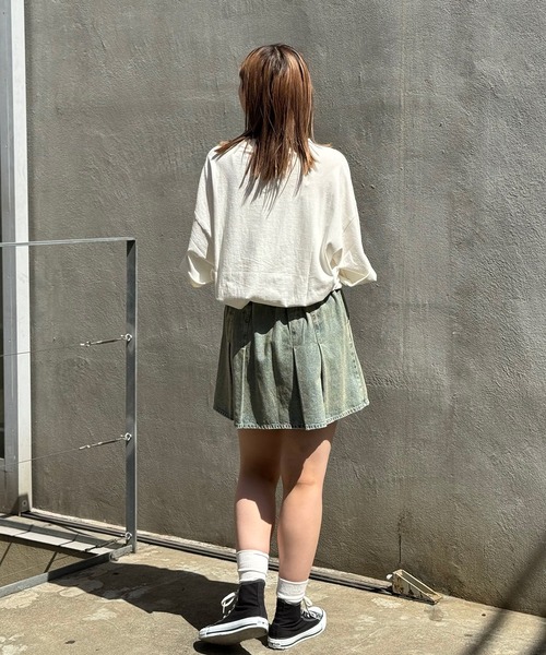 CIAOPANIC（チャオパニック）の「【ユニセックス】オーバーサイズピグメント加工Tシャツ（Tシャツ/カットソー・レディース・ブラック系その他/ブラック/ホワイト系その他/ブラック系その他2/ホワイト/ホワイト系その他2・LARGE/MEDIUM）」の19枚目の写真