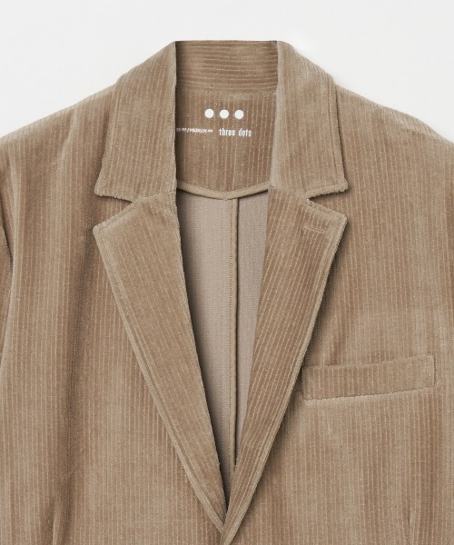 three dots(スリードッツ)の「カットコーデュロイ ジャケット(テーラードジャケット・メンズ・ベージュ/ネイビー・SMALL/MEDIUM/LARGE)」の9枚目の写真