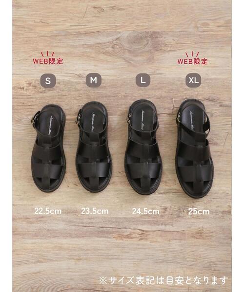 Samansa Mos2（サマンサ モスモス）の「【S/XLサイズ WEB限定】軽量グルカサンダル（サンダル・レディース・オフホワイト/ブラック・M/XL/S/L）」の5枚目の写真