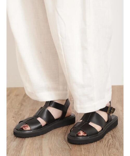 Samansa Mos2（サマンサ モスモス）の「【S/XLサイズ WEB限定】軽量グルカサンダル（サンダル・レディース・オフホワイト/ブラック・M/XL/S/L）」の3枚目の写真