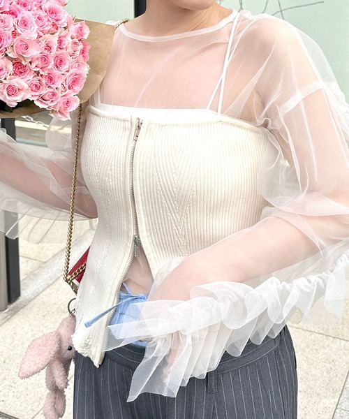 Alley by w closet（アリーバイダブルクローゼット）の「【Alley】コルセット風ビスチェ（キャミソール・レディース・オフホワイト/ブラック・FREE）」の13枚目の写真