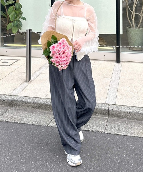 Alley by w closet（アリーバイダブルクローゼット）の「【Alley】コルセット風ビスチェ（キャミソール・レディース・オフホワイト/ブラック・FREE）」の16枚目の写真