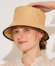 Rouge vif | 【BENELLI MONTACONE/ベネリモンタコーネ】ラフィア ラインハット(ハット)