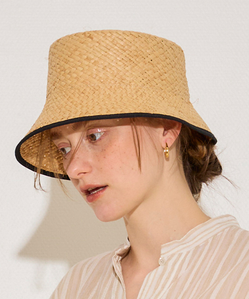 Rouge vif(ルージュヴィフ)の「【BENELLI MONTACONE/ベネリモンタコーネ】ラフィア ラインハット(ハット・レディース・ブラック・フリー)」の3枚目の写真